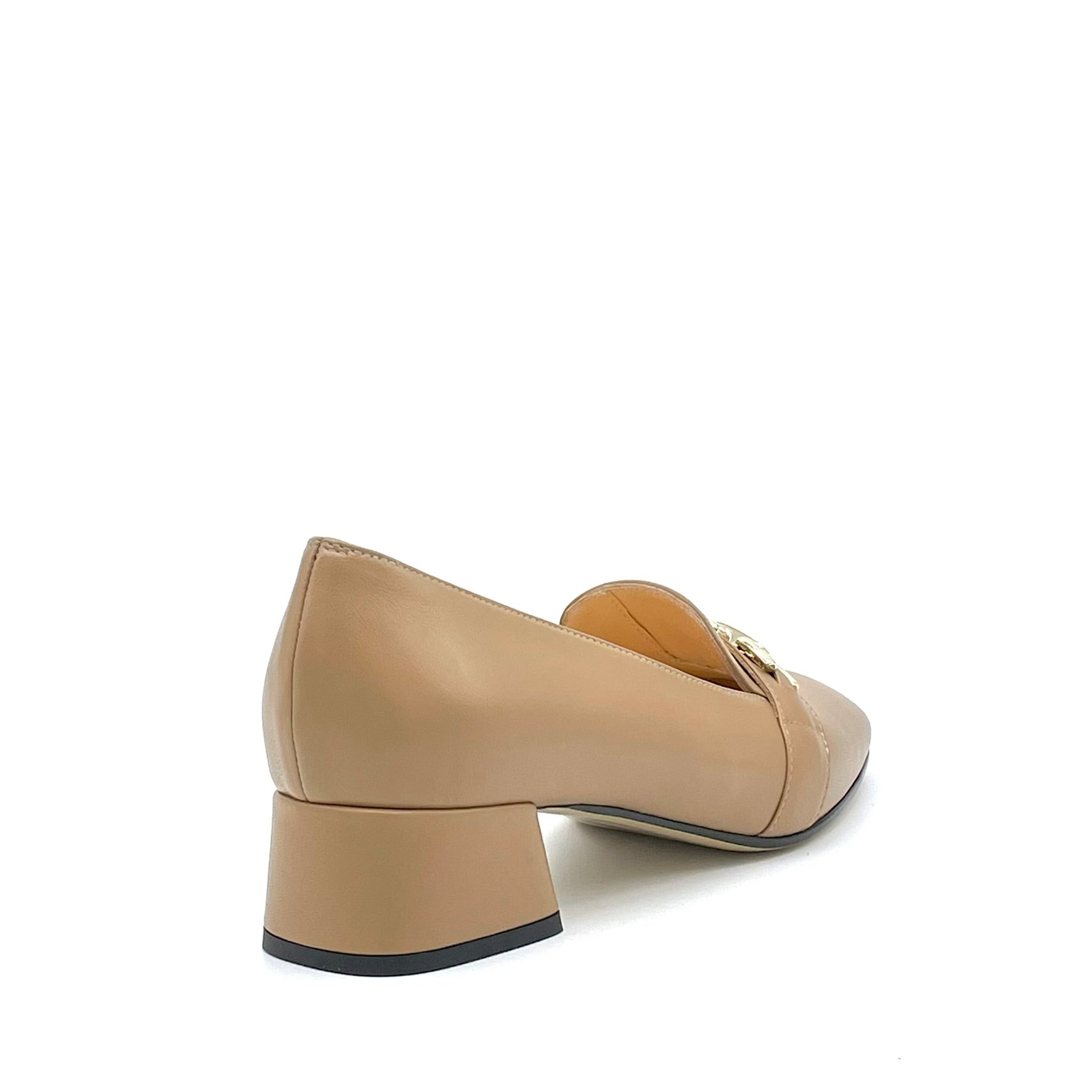ELATA 55526 mocassins cuir noisette mors doré 3,5 cm