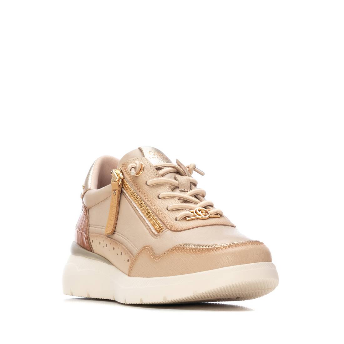 Carmela 16243003 baskets cuir beige clouté