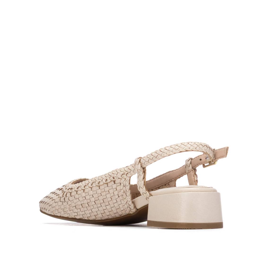 Carmela 16329702 ballerine blanche tressée bride cuir