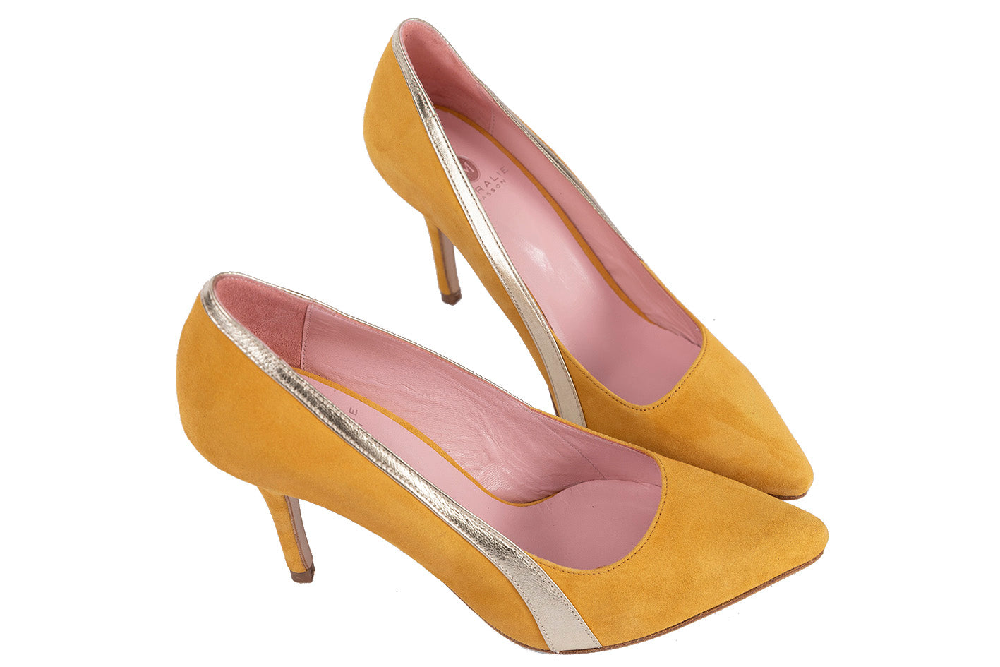 Coralie Masson Gigi escarpins jaune doré talon 9 cm
