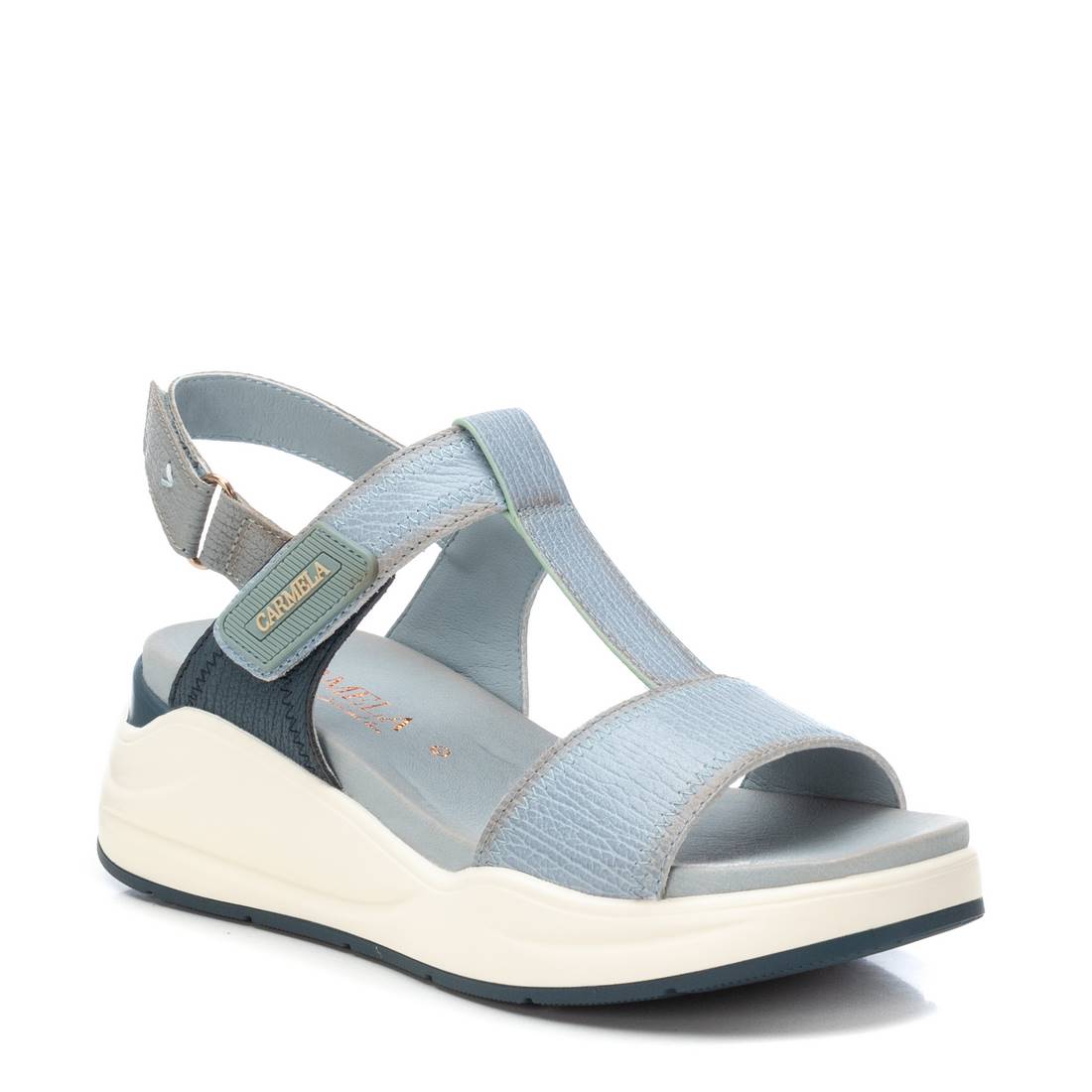 Carmela 16225902 sandales cuir jeans compensé