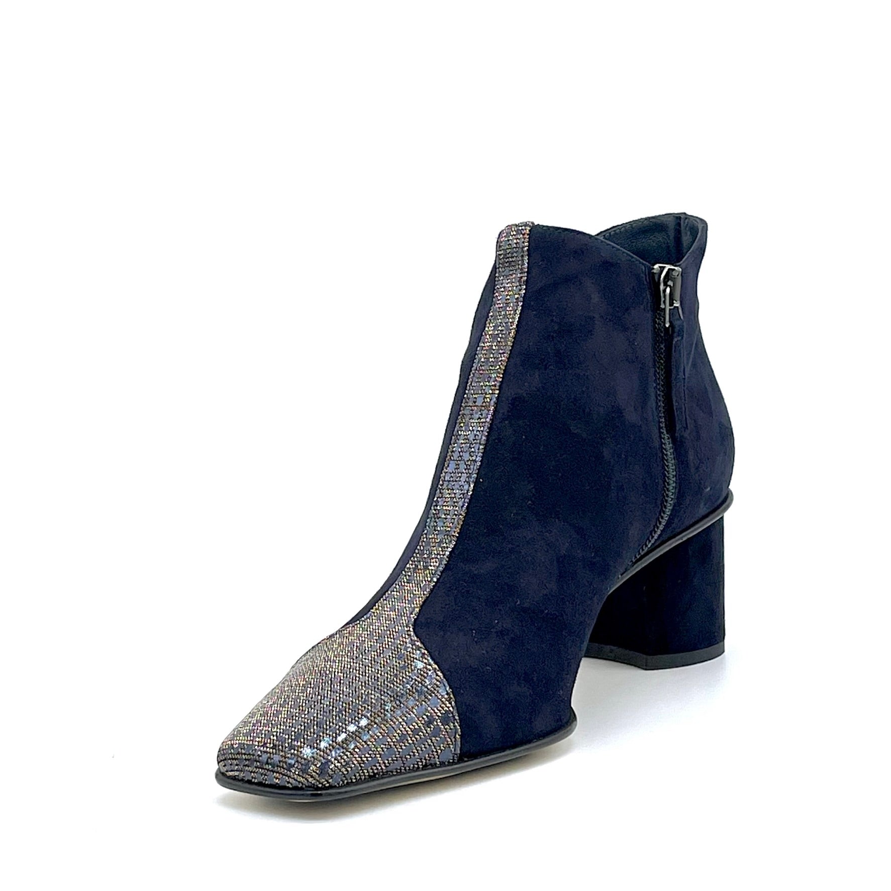 ELATA 54546 bottines cuir bleu suède talon 5,5 cm