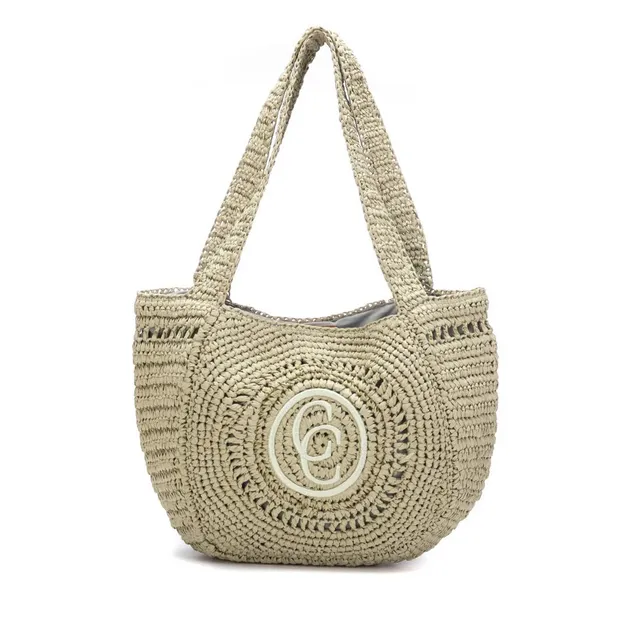 Carmela 18622505 sac épaule vert effet raphia