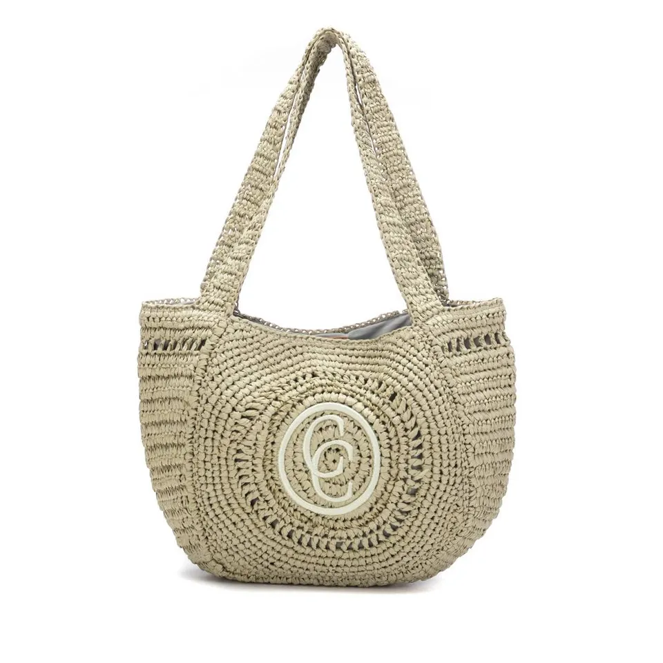 Carmela 18622505 sac épaule vert effet raphia