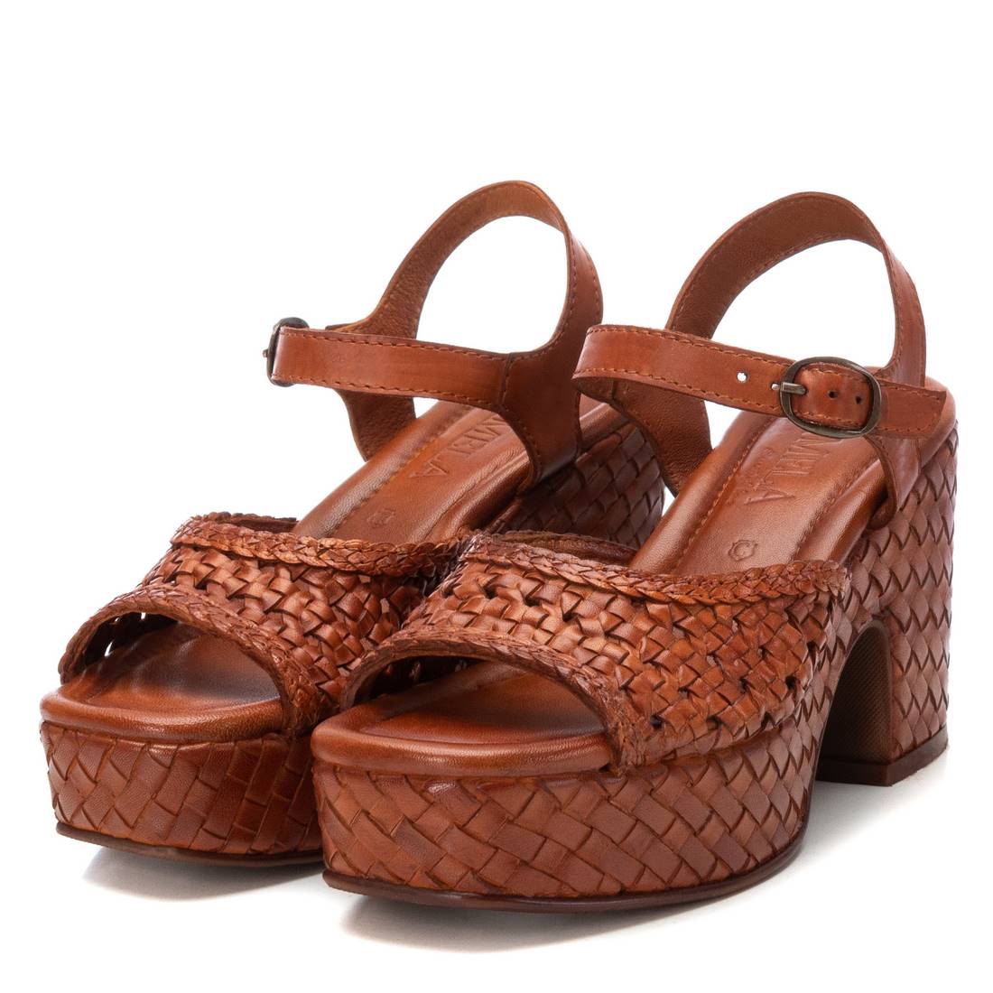 Carmela 16163701 sandale talon femme cuir marron 10 cm