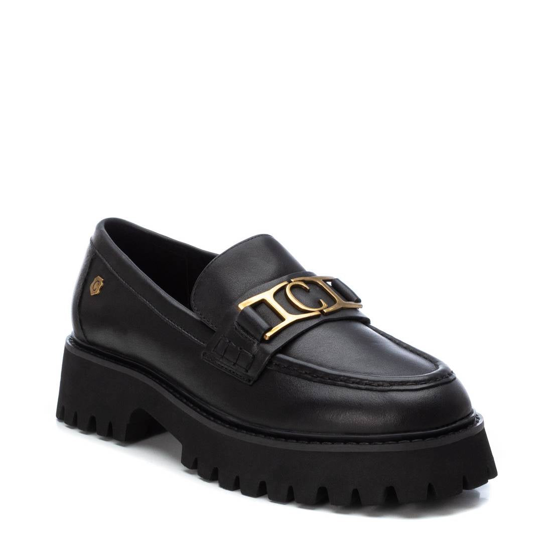 Carmela 16087901 mocassins cuir noir à mors talon plat