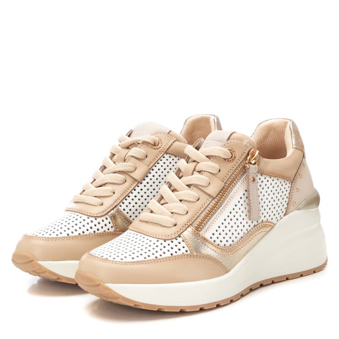 Carmela 16226602 basket compensee cuir beige 7 cm