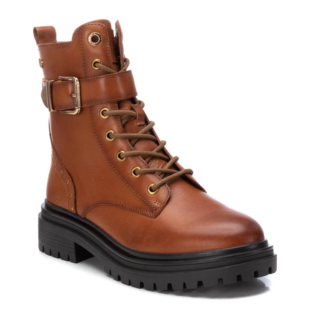 Carmela 16194202 boots militaires marron cuir plat