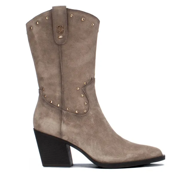 Carmela 16425502 bottes femme taupe cuir talon moyen