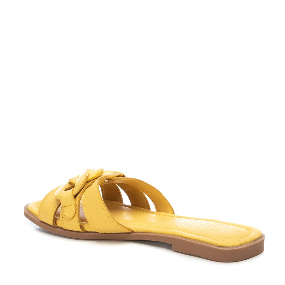 Carmela 16054302 sandale cuir jaune chaîne plate