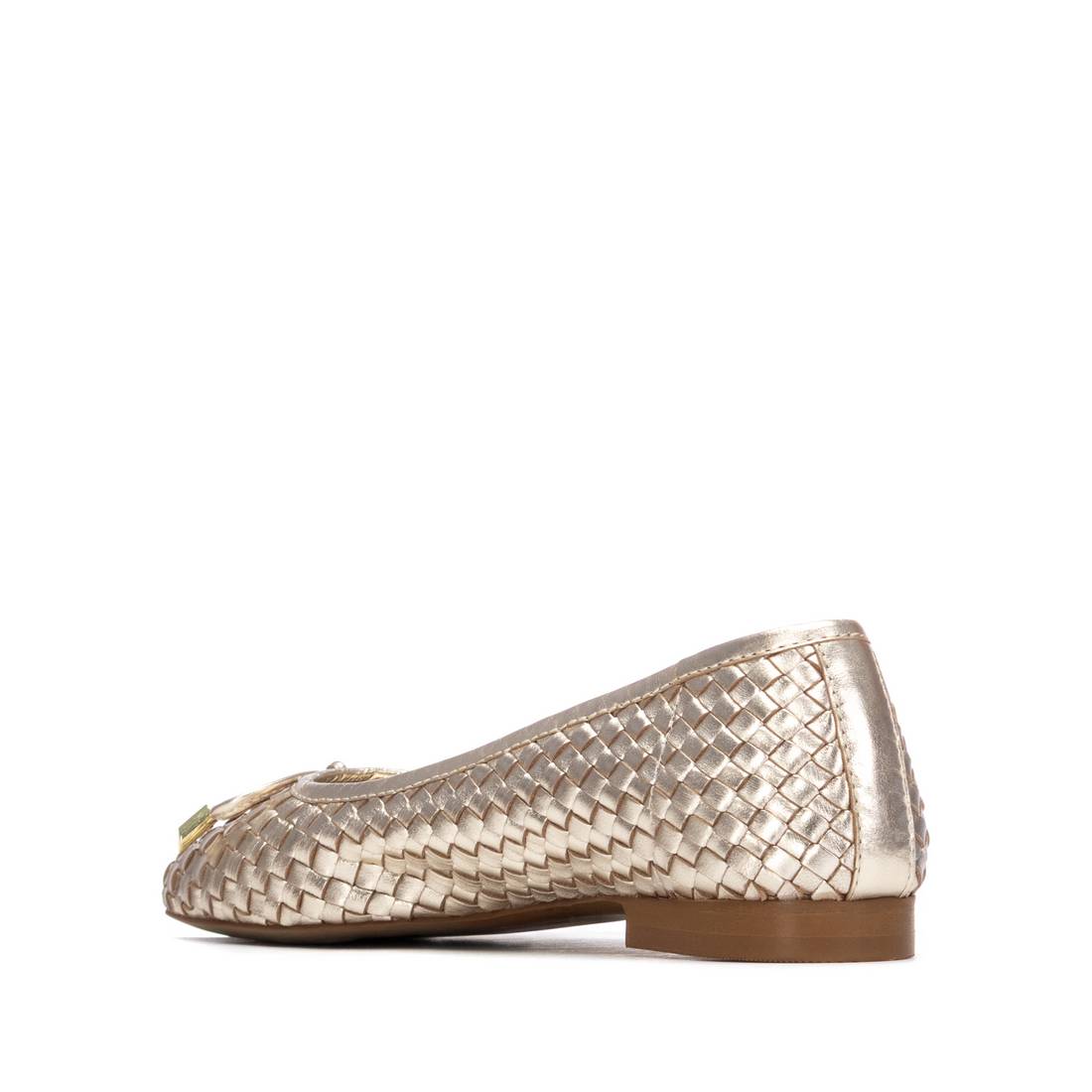Carmela 16329603 ballerines cuir doré tressé plat