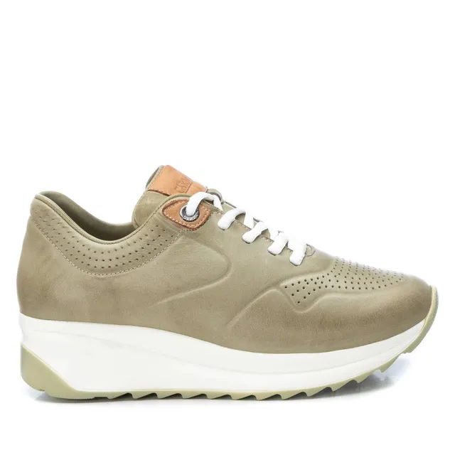 Carmela 16079802 basket cuir vert lacets