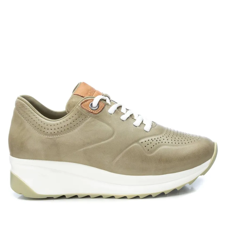 Carmela 16079802 basket cuir vert lacets