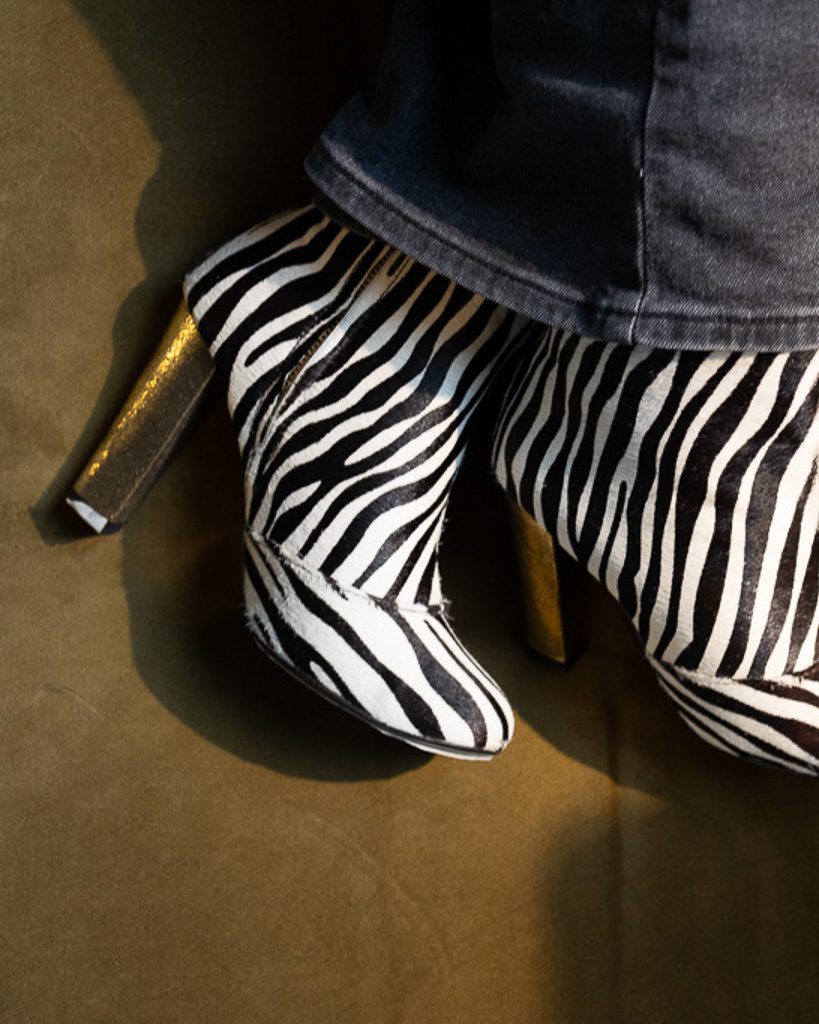 Dessine Moi Un Soulier Zèbre bottine à talon cuir zèbre
