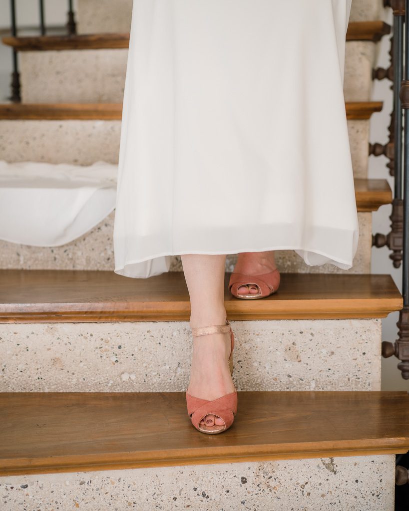 Dessine Moi Un Soulier Salomé ouverte babies velours rose champagne