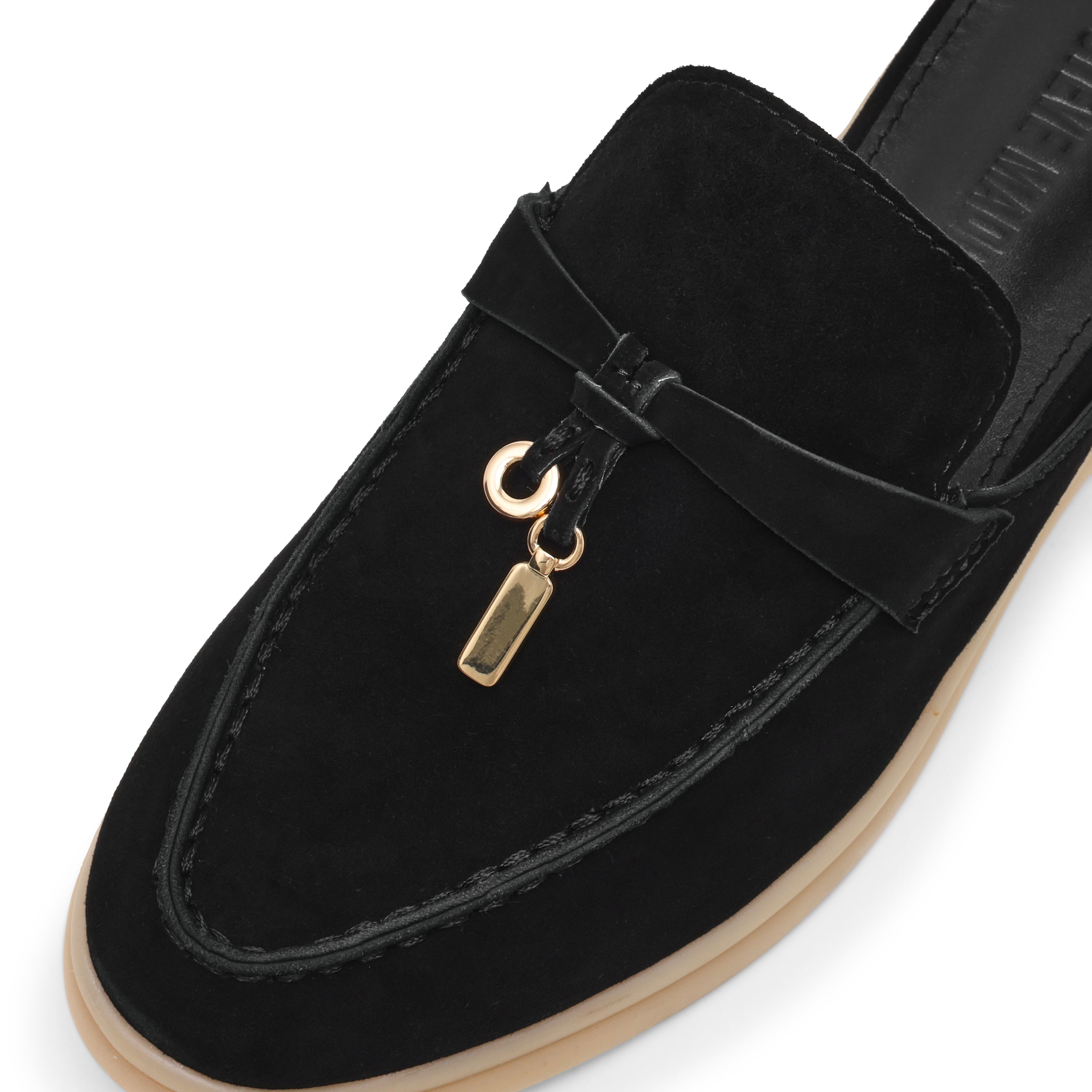 Steve Madden Patrizia sandale plate noir suède