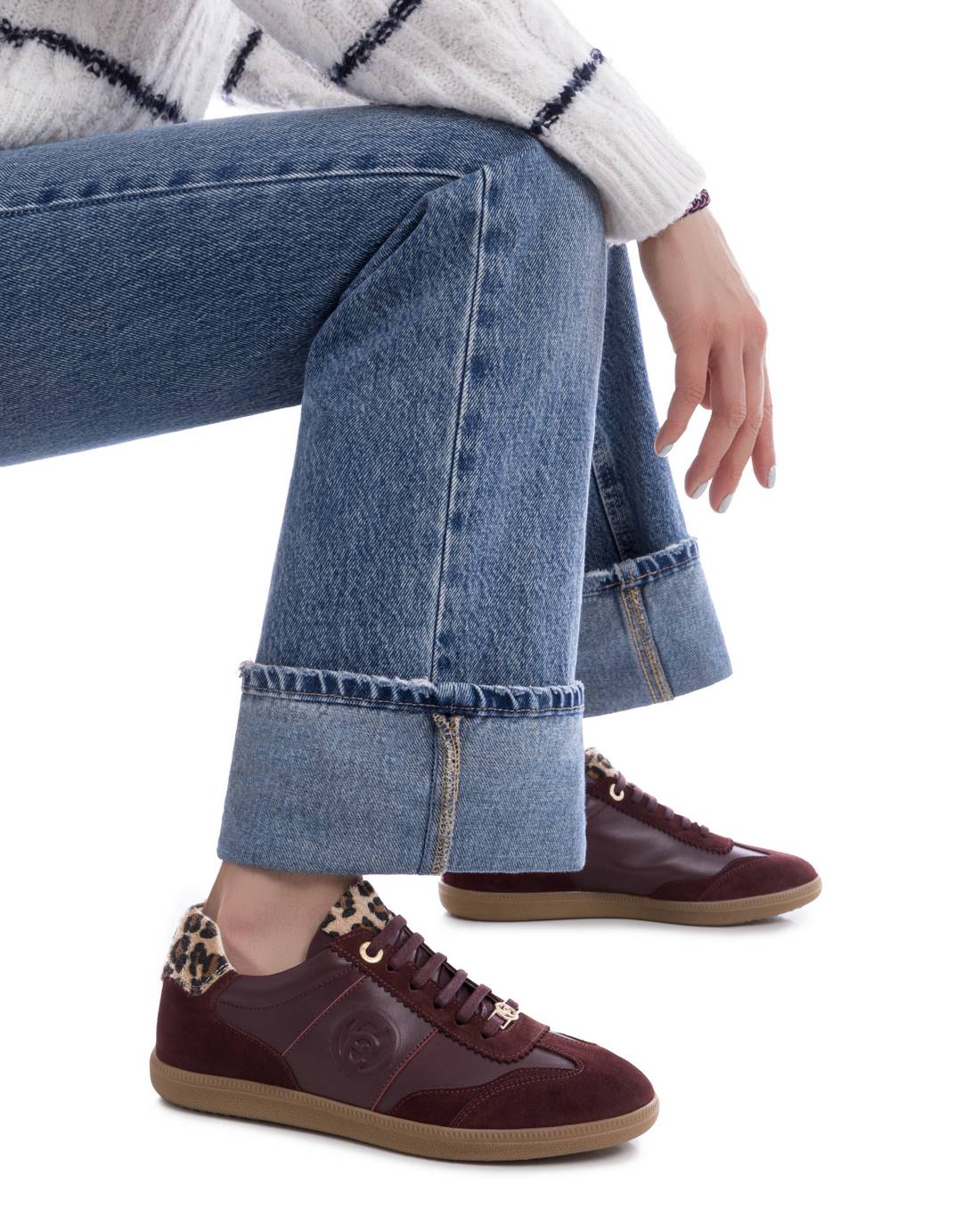 Carmela 16264002 baskets cuir bordeaux lacets