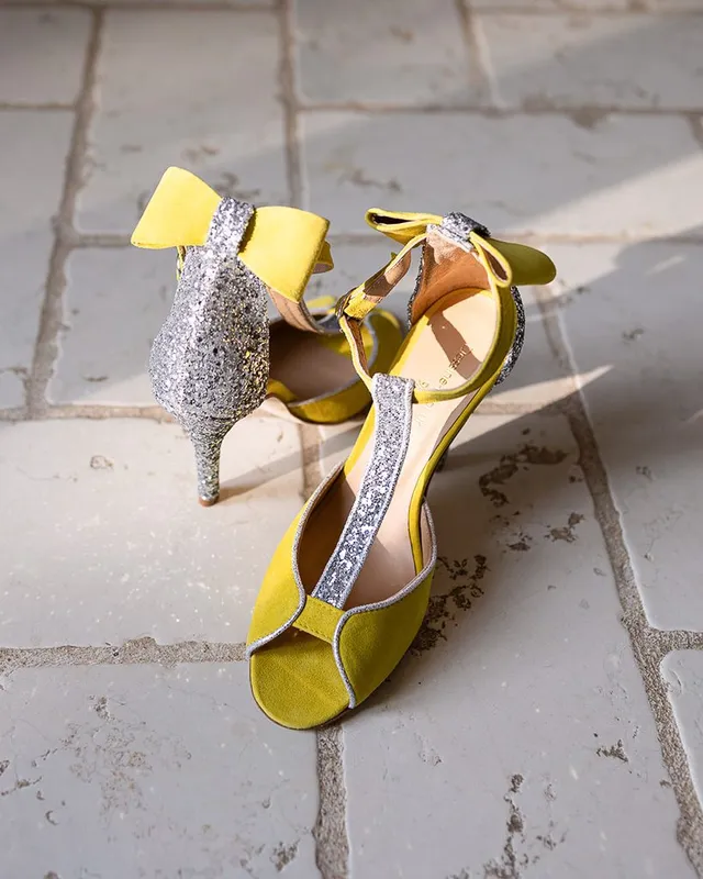 Dessine Moi Un Soulier Charlotte High Jaune sandales cuir