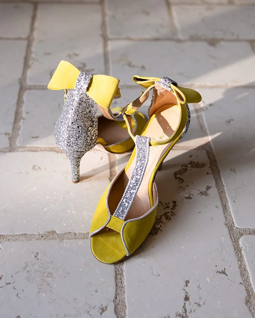 Dessine Moi Un Soulier Charlotte High Jaune sandales cuir