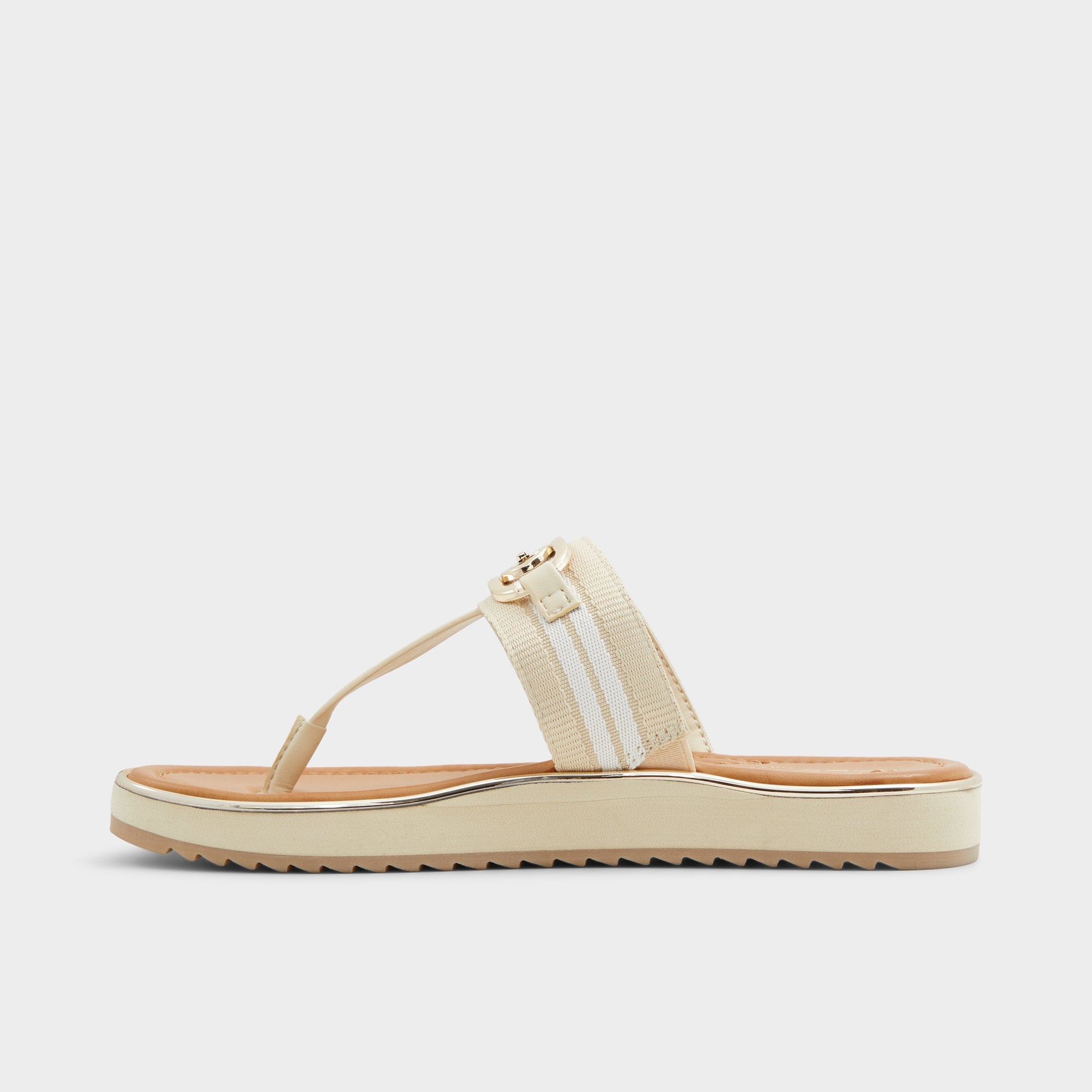 ALDO Nesien sandales plates beige matelassées