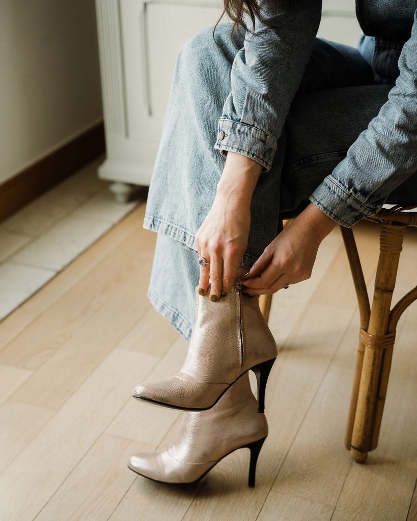 Dessine Moi Un Soulier Bronze bottine à talon bronze cuir