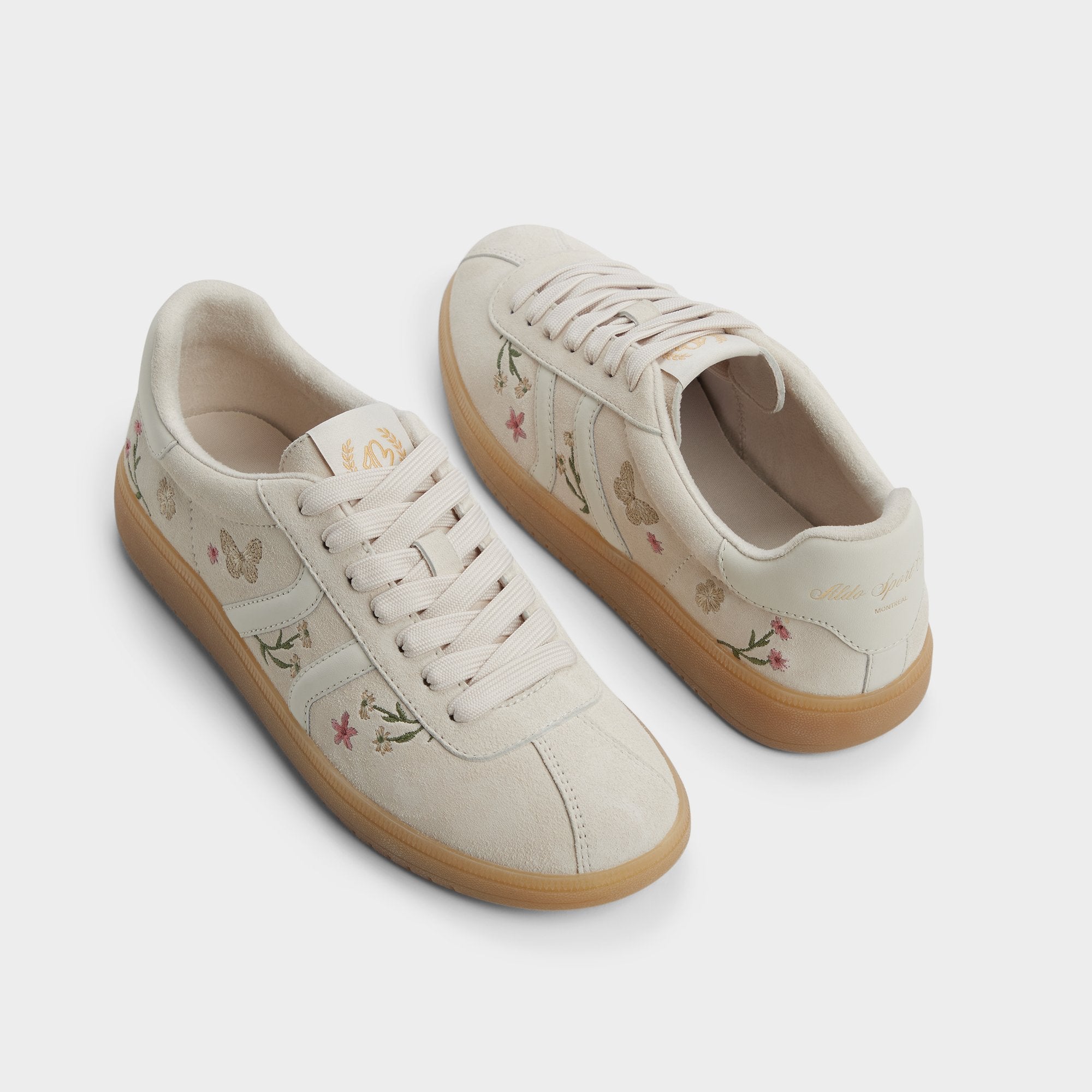 ALDO Chicsneaker baskets cuir brodé rose