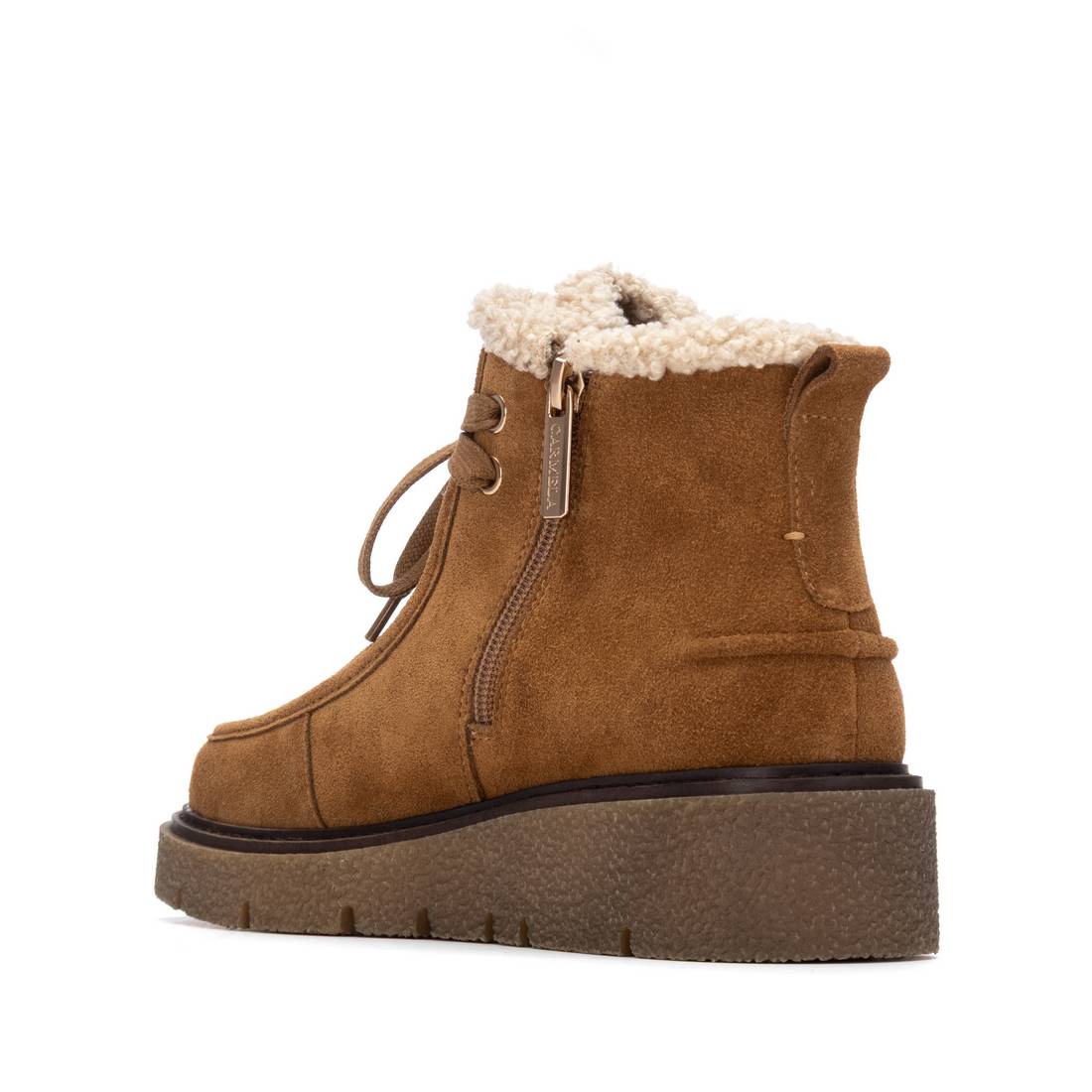 Carmela 16267002 bottine cuir camel fourrée