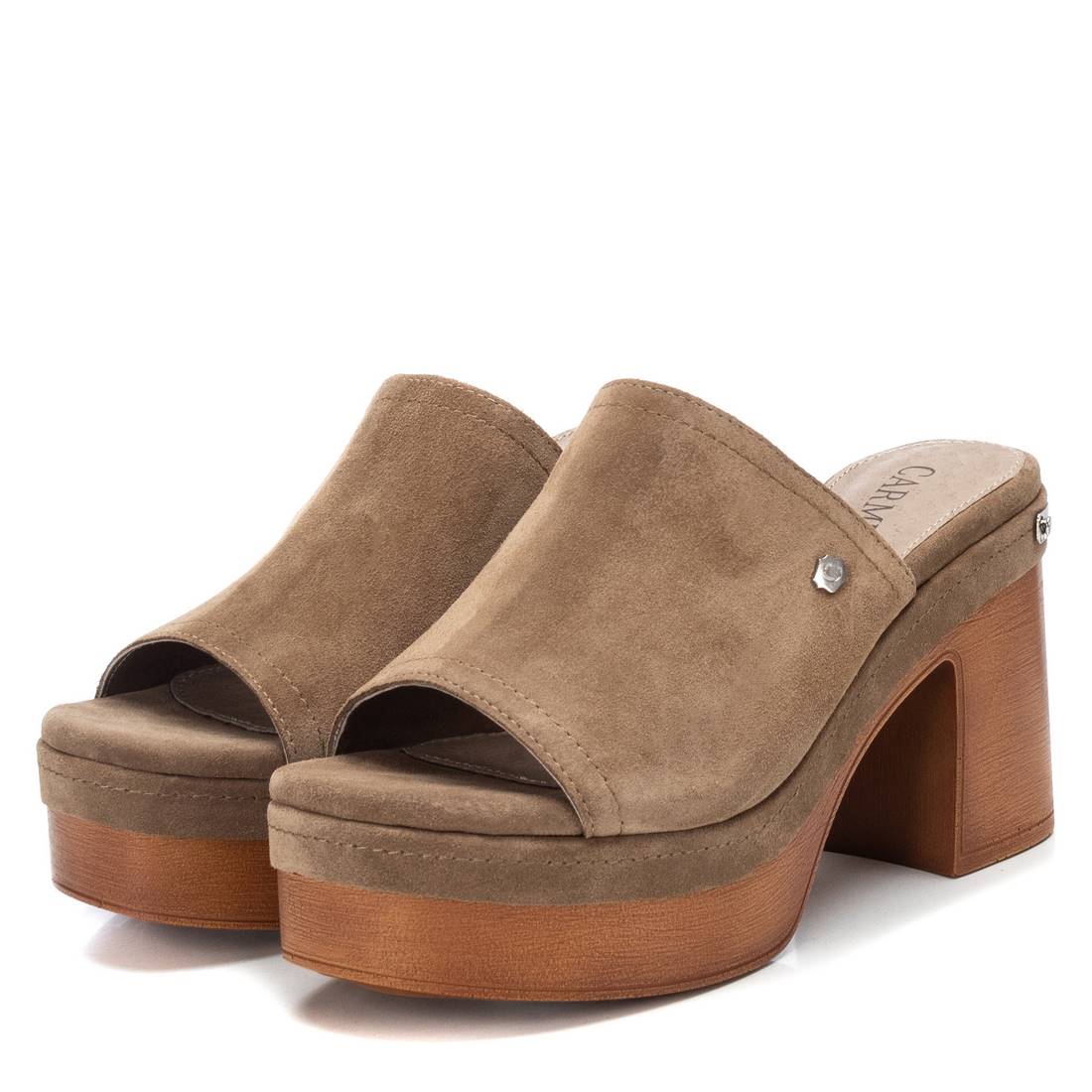 Carmela 16067703 sabots femme marron talon bois