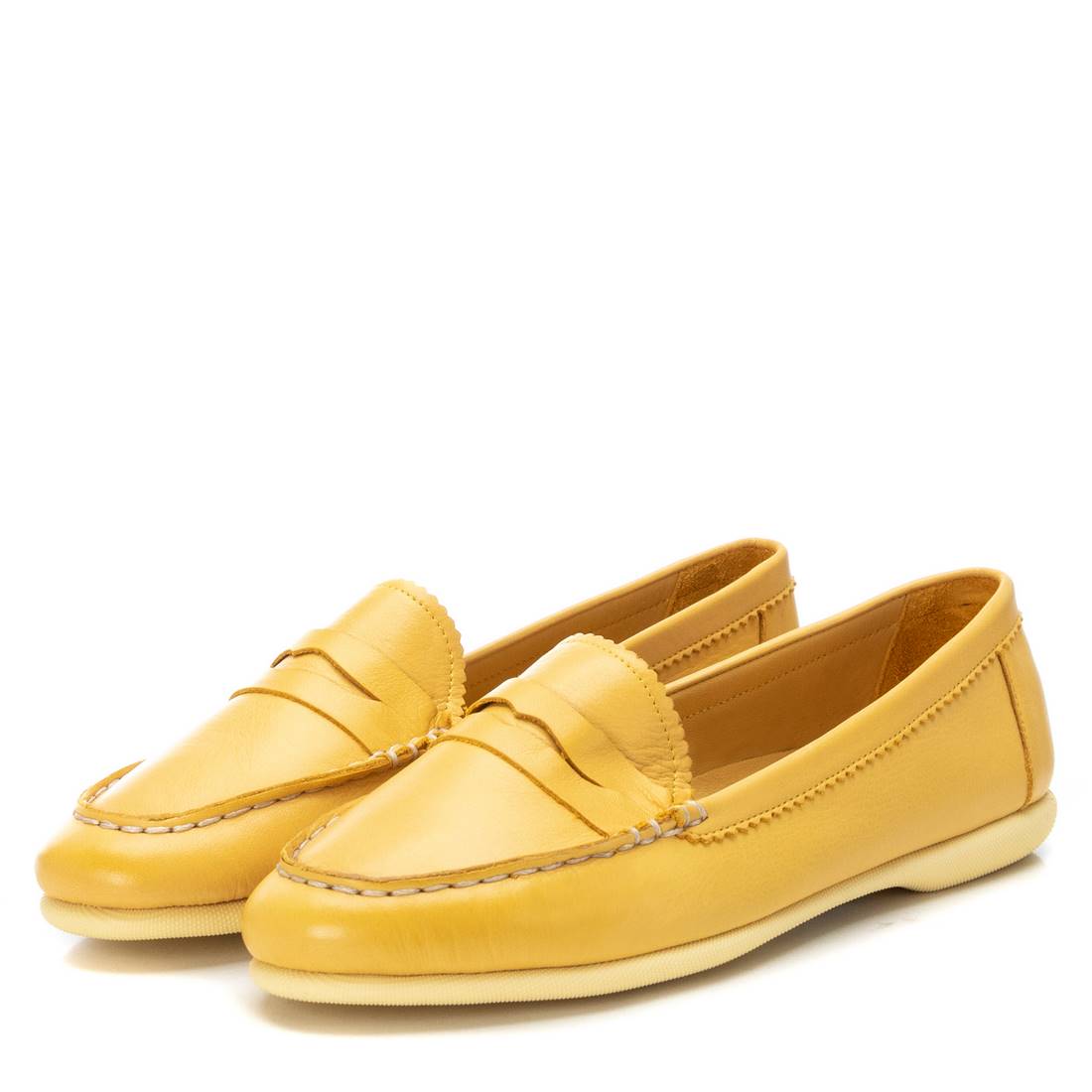 Carmela 16061110 mocassins femme jaune cuir plat