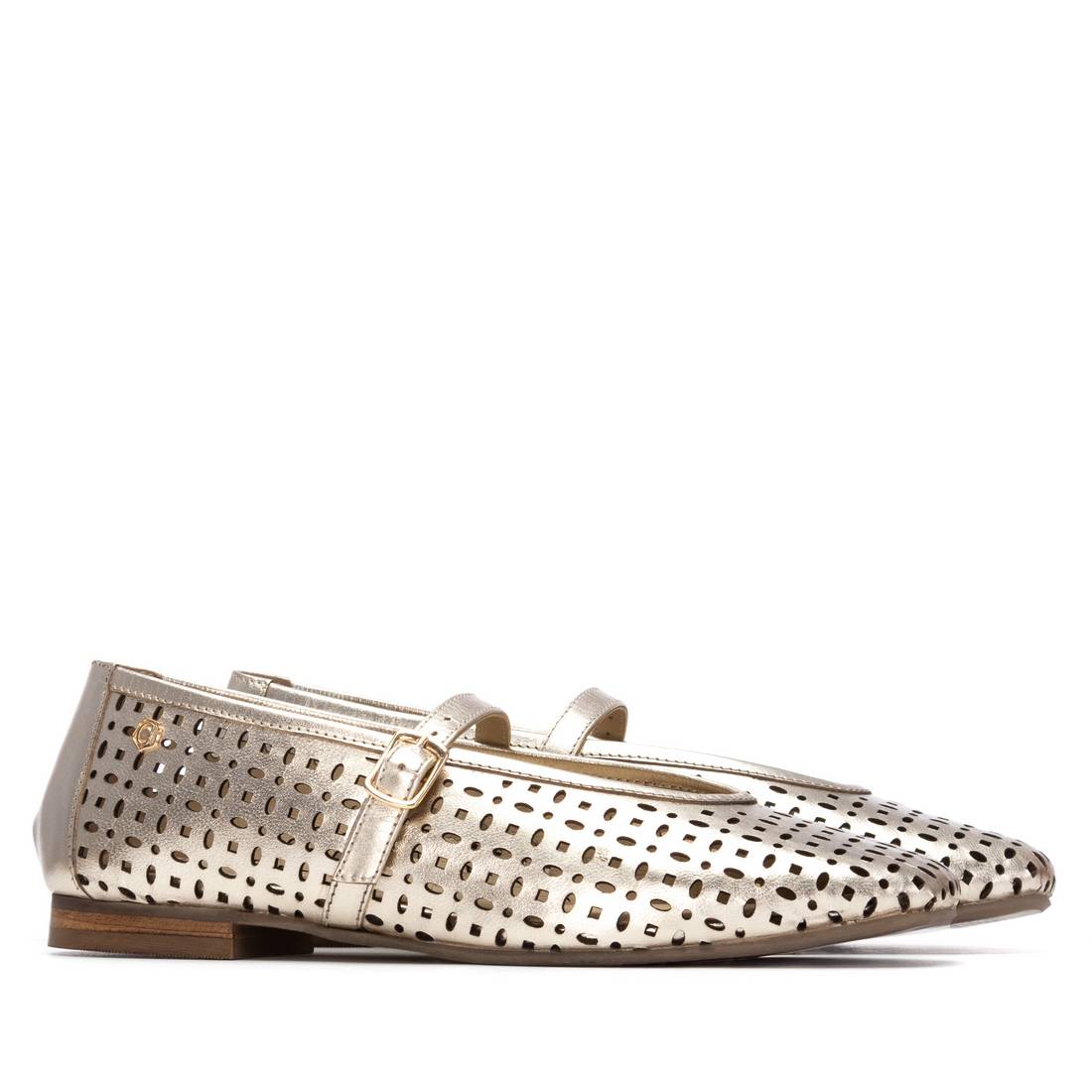 Carmela 16304803 ballerines cuir dore ajoure