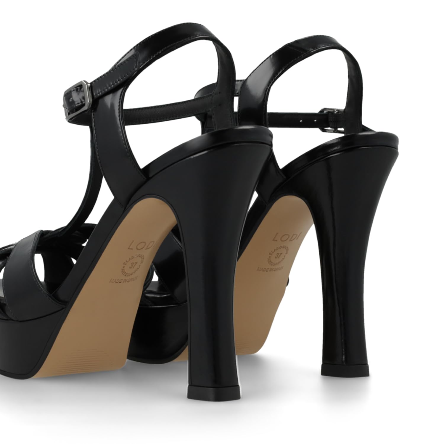 LODI Taran sandales noires cuir véritable