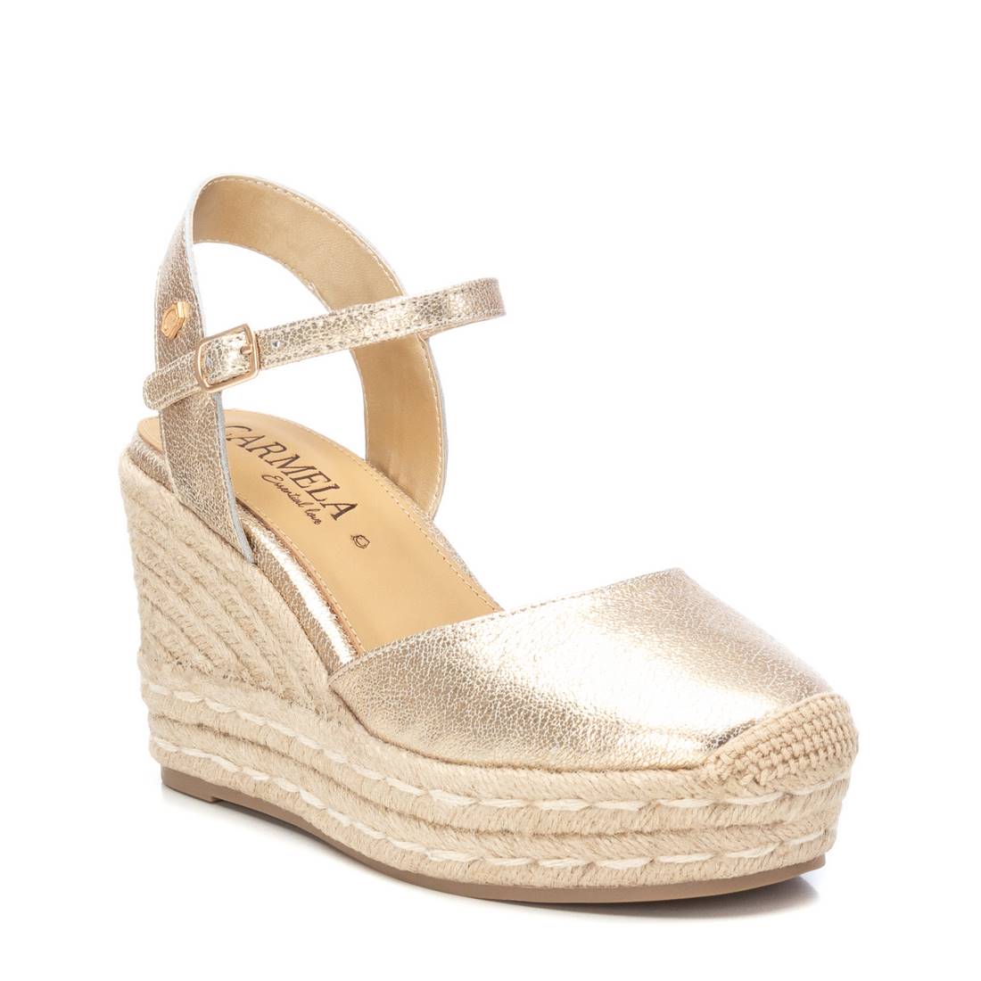 Carmela 16162601 espadrilles compensées dorées 9 cm
