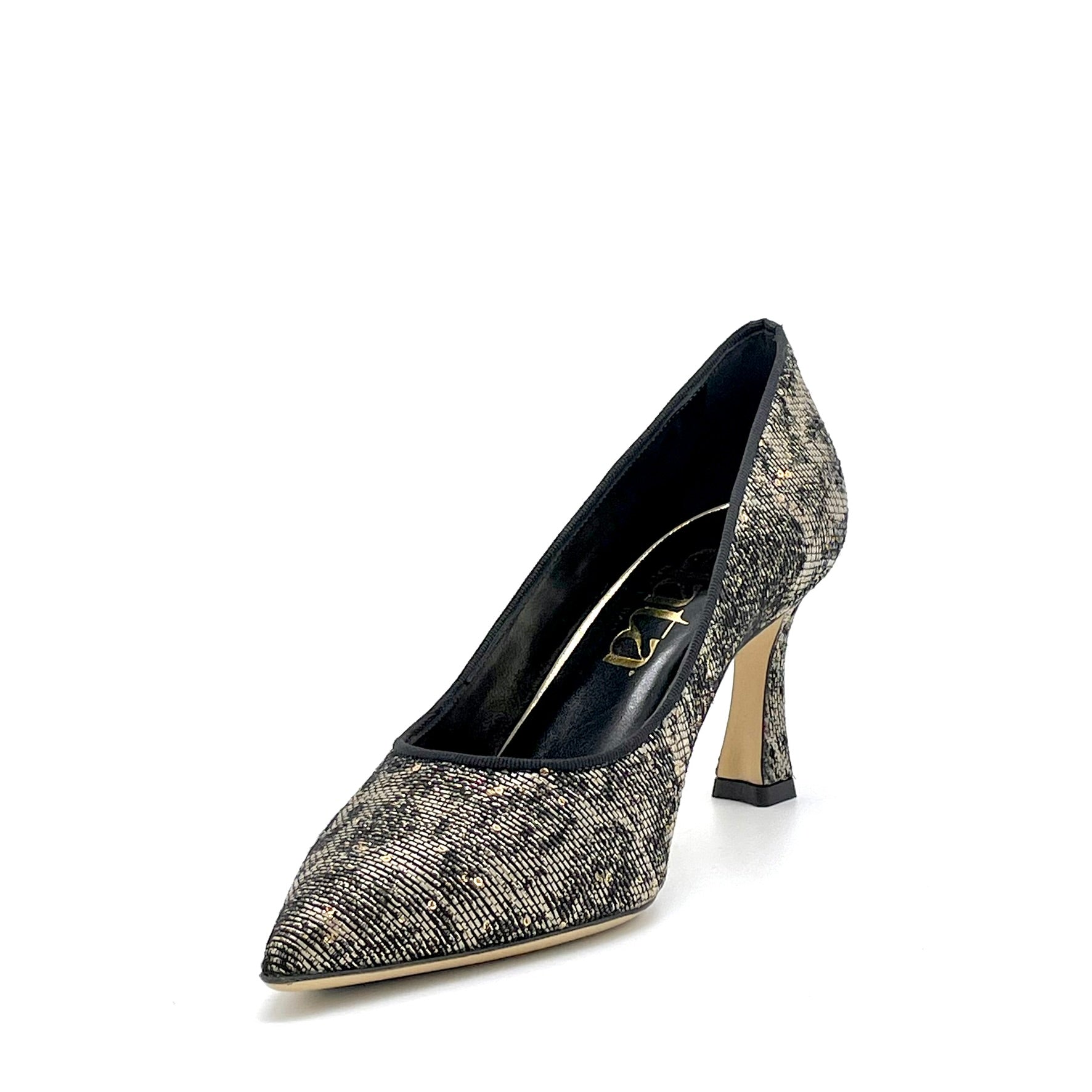 Elata 56501 escarpins doré paillettes talon 7,5 cm