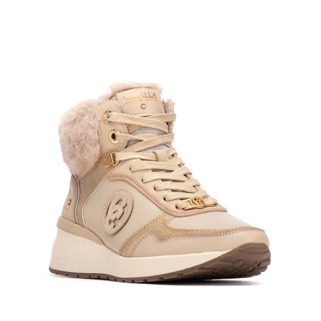 Carmela 16265401 bottine beige fourrée chaude