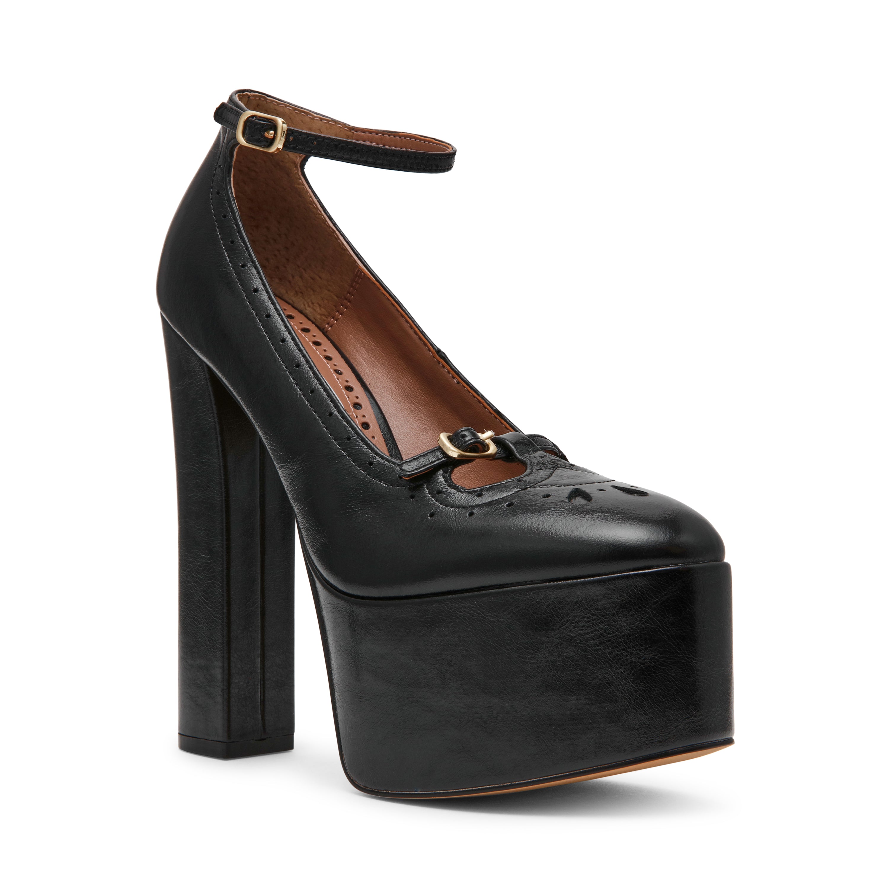 Steve Madden Saxon escarpin noir cuir talon 15 cm
