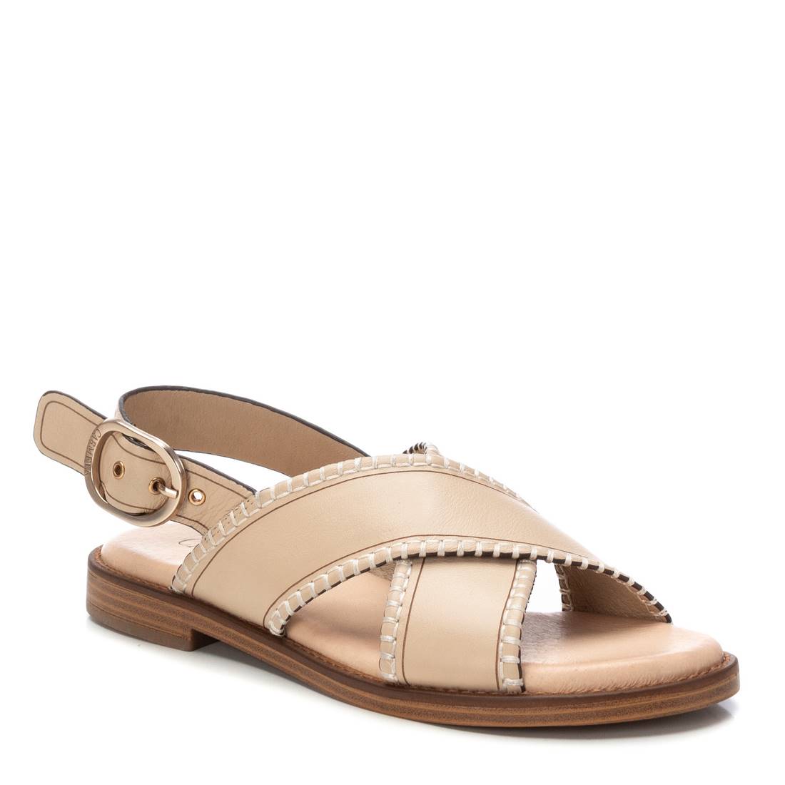Carmela 16220103 sandale femme beige cuir boucle