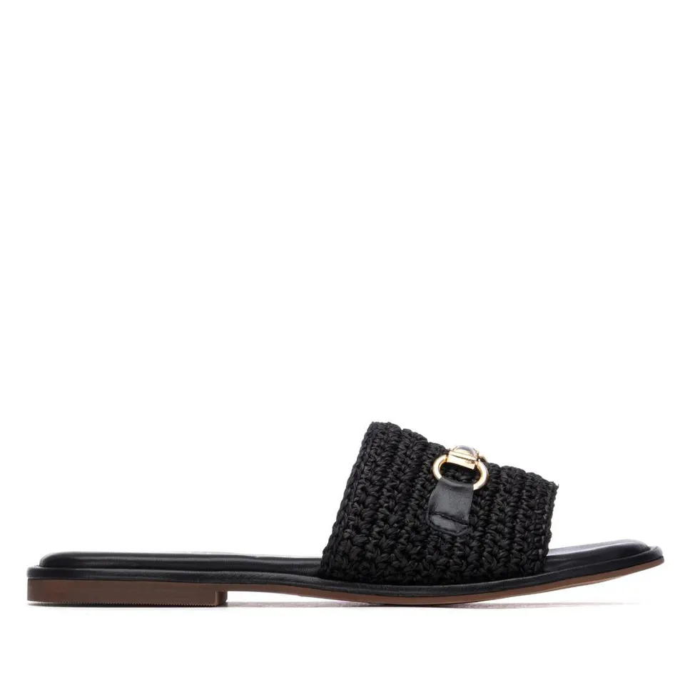Carmela 16328803 sandales noir rafia plates