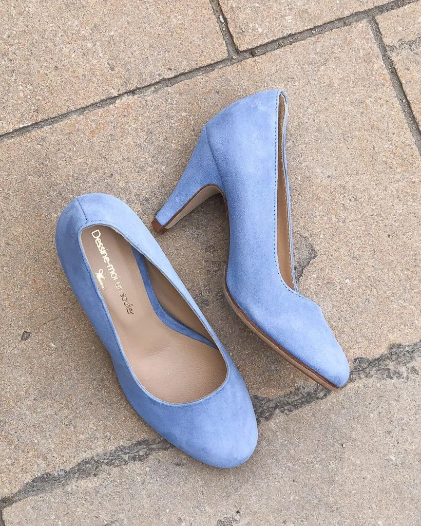 Dessine Moi Un Soulier escarpin velours baby blue 34,5