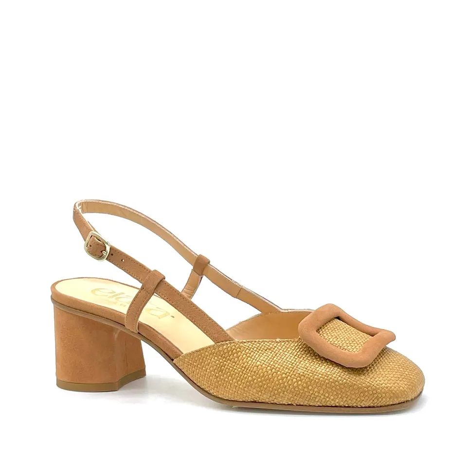 Elata 15168-1 slingback daim raphia 5,5 cm