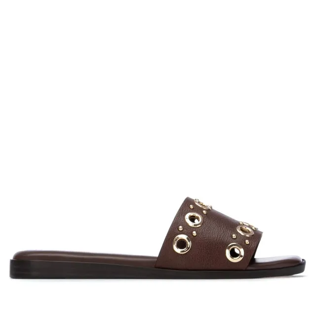 Carmela 16320302 sandale plate marron cuir métal