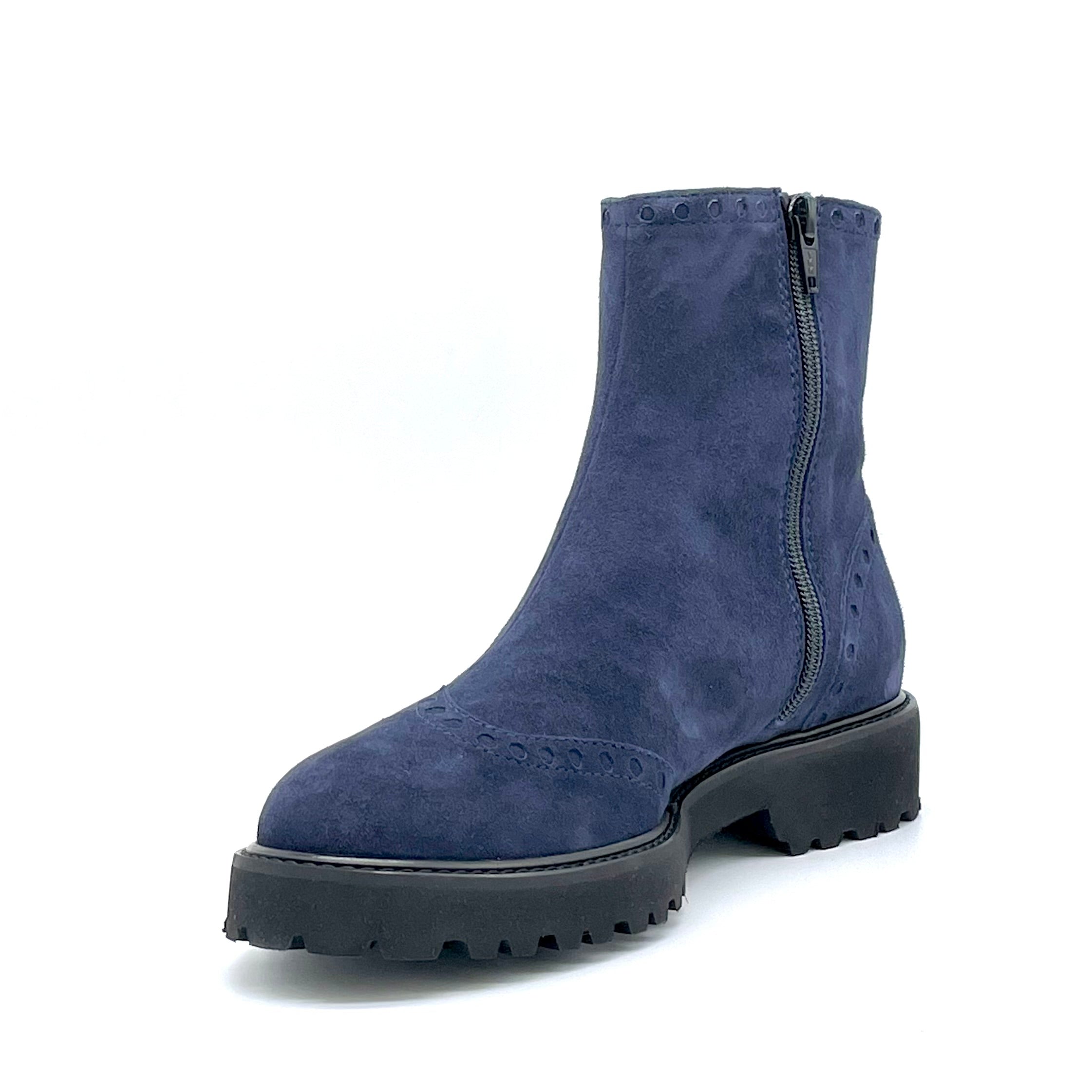 ELATA 52549 bottines daim bleu petit talon 3 cm