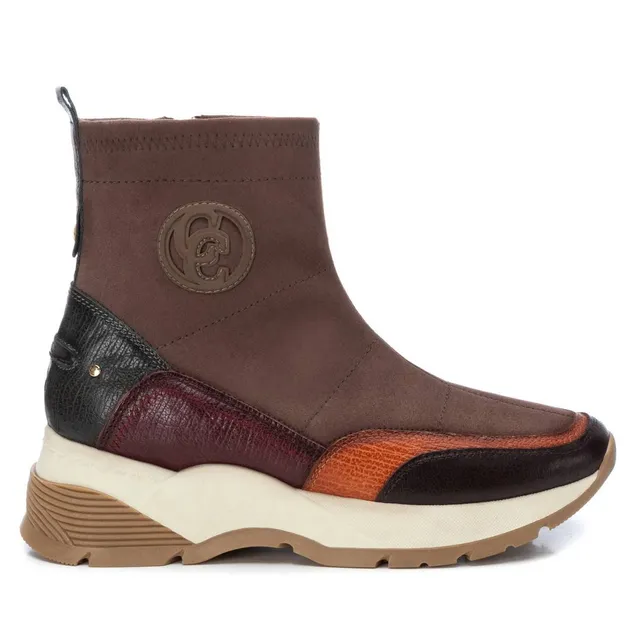 Carmela 16119401 baskets montantes textile marron zip
