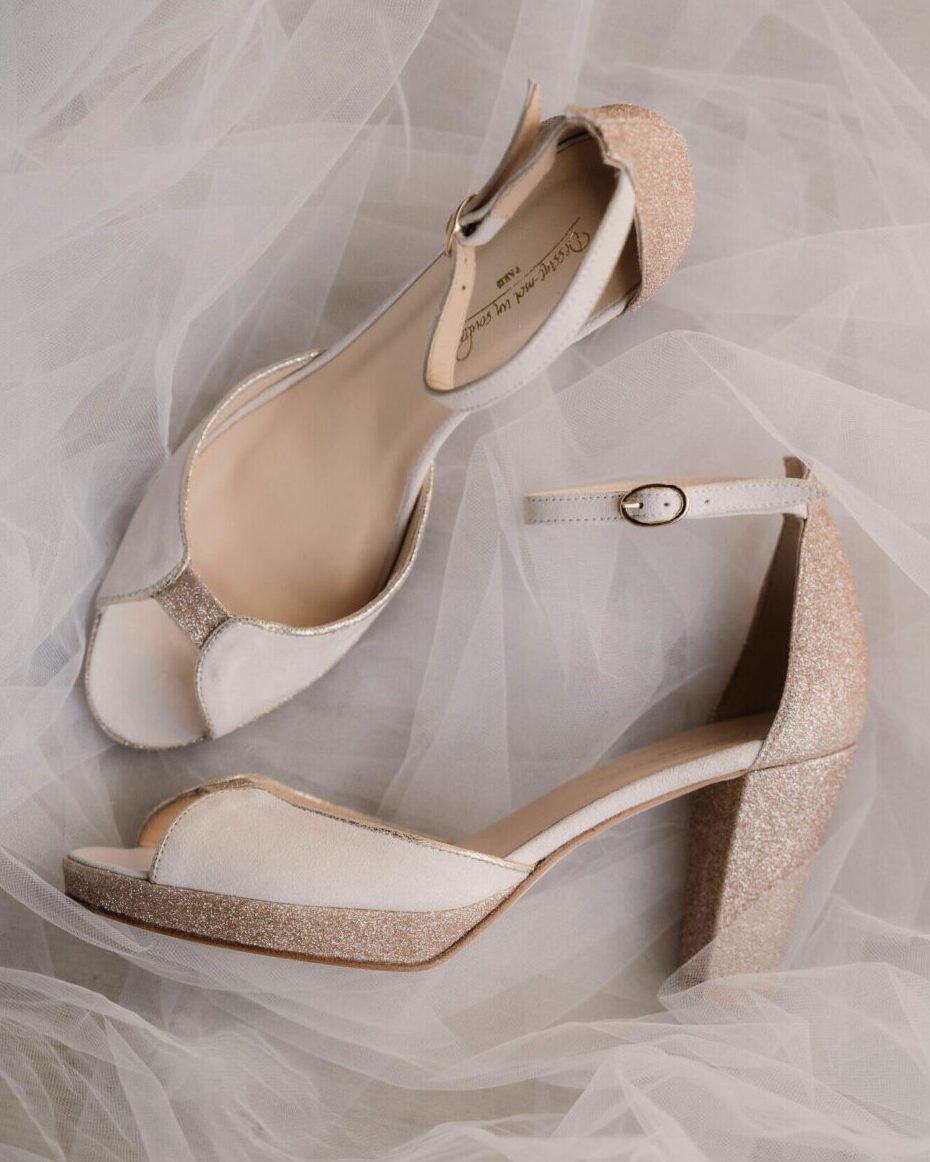 Dessine Moi Un Soulier Charlotte sandales blanc cassé or