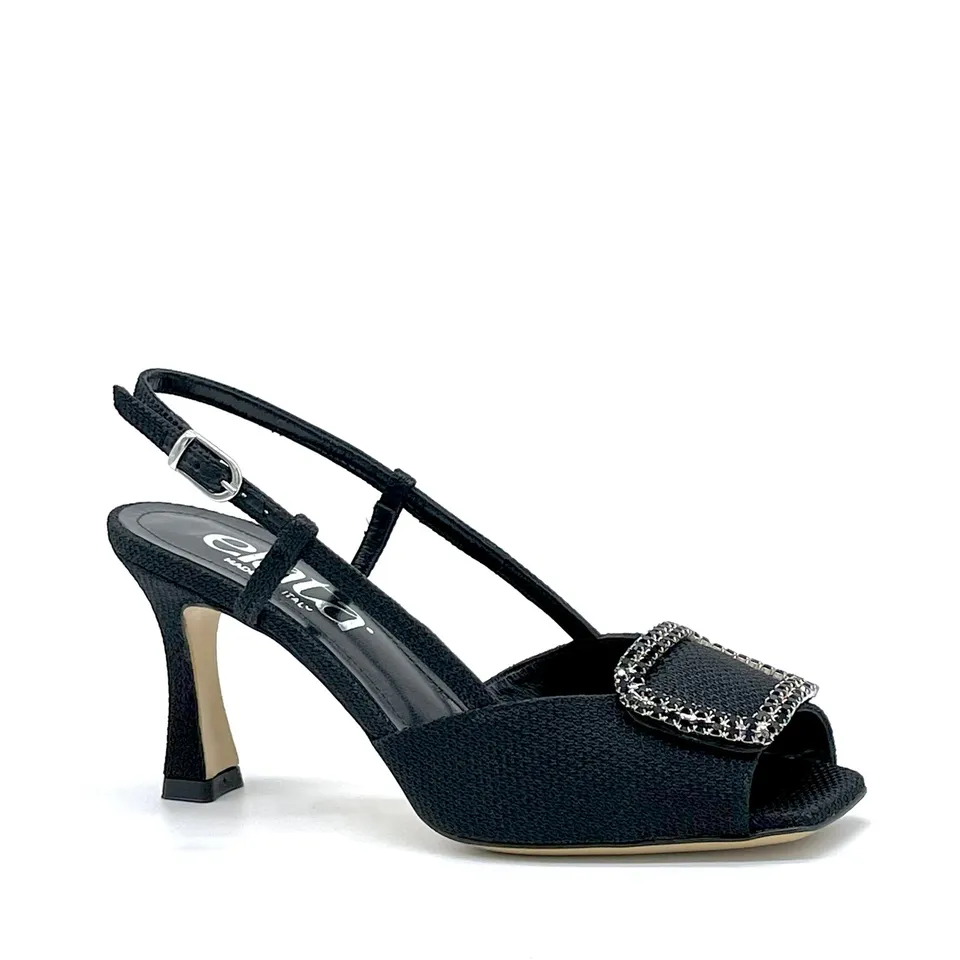 Elata 16117-1 sandales noires piqué boucle bijou 37