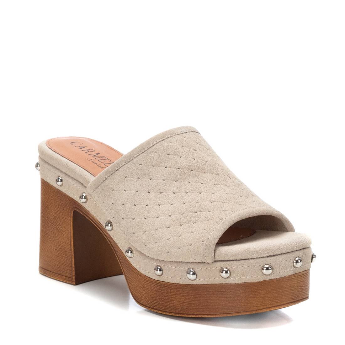 Carmela 16060502 sabots femme cuir blanc talon bois