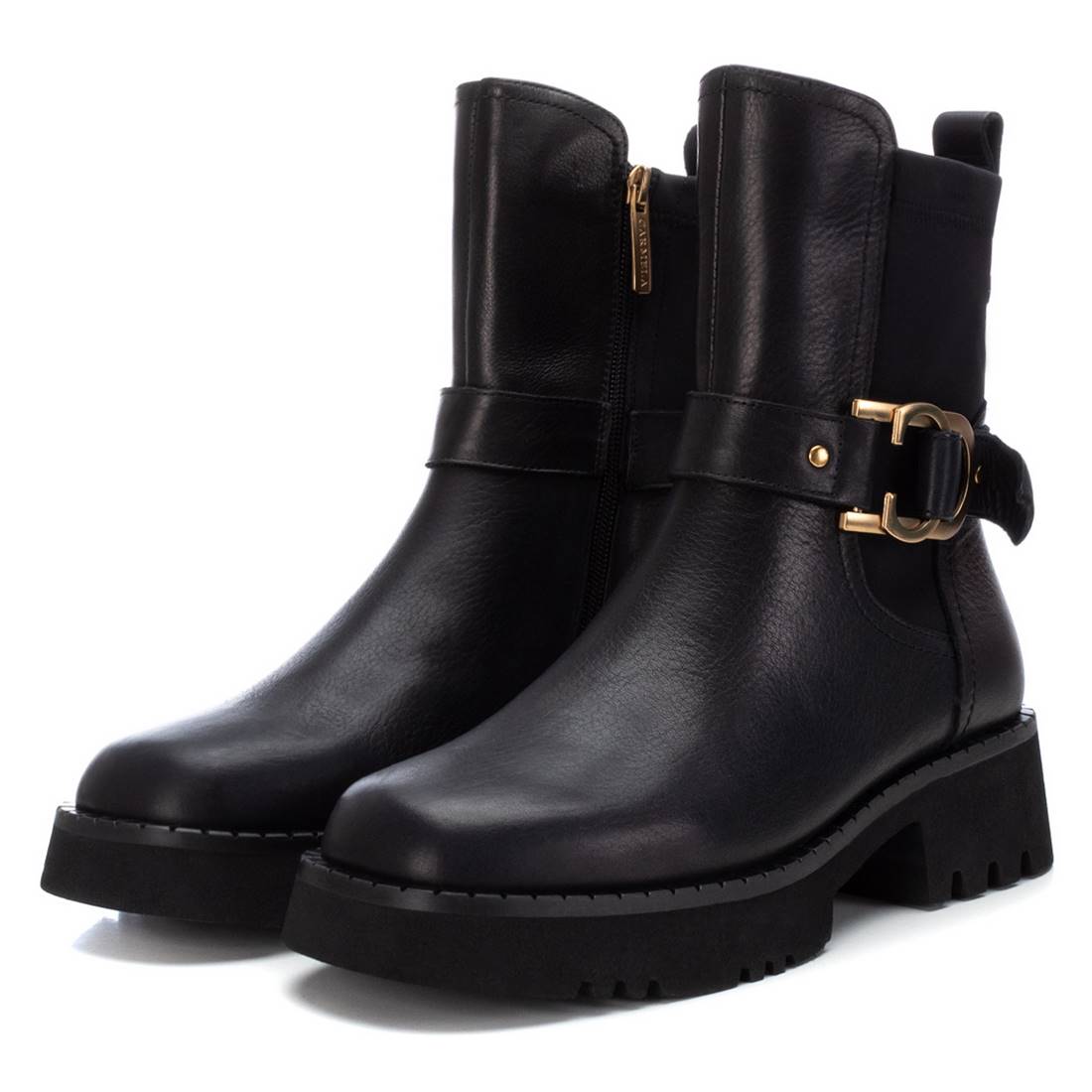 Carmela 16116001 bottine noire cuir plate