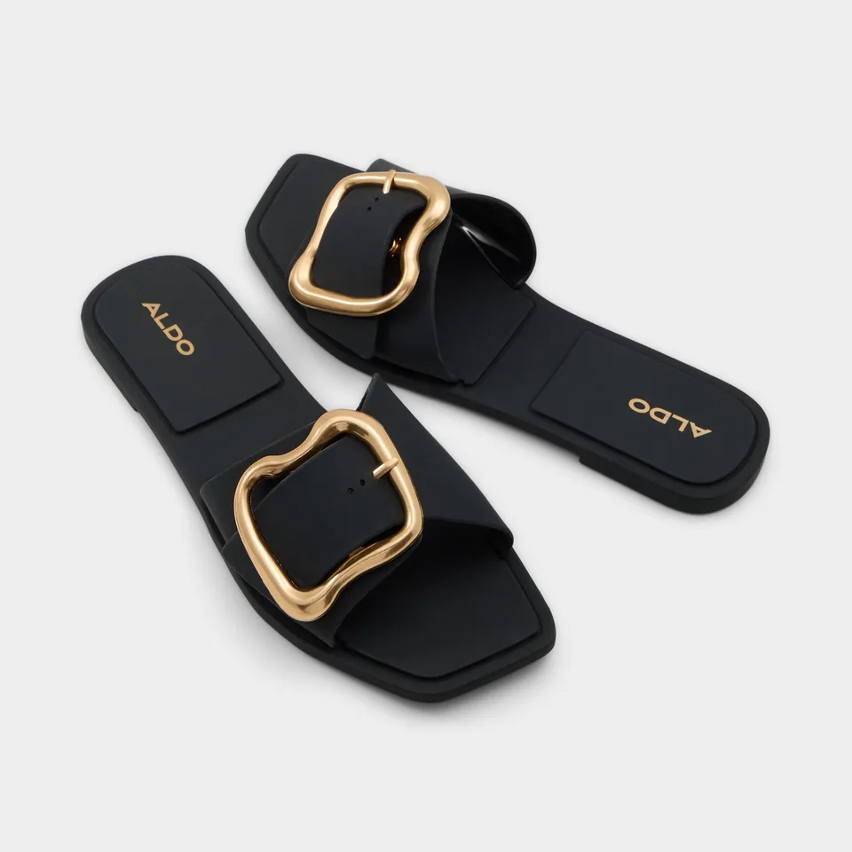 ALDO Zoea sandales jelly plates boucle dorée