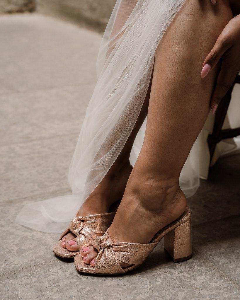 Dessine Moi Un Soulier Suzanne mule irisé or rose