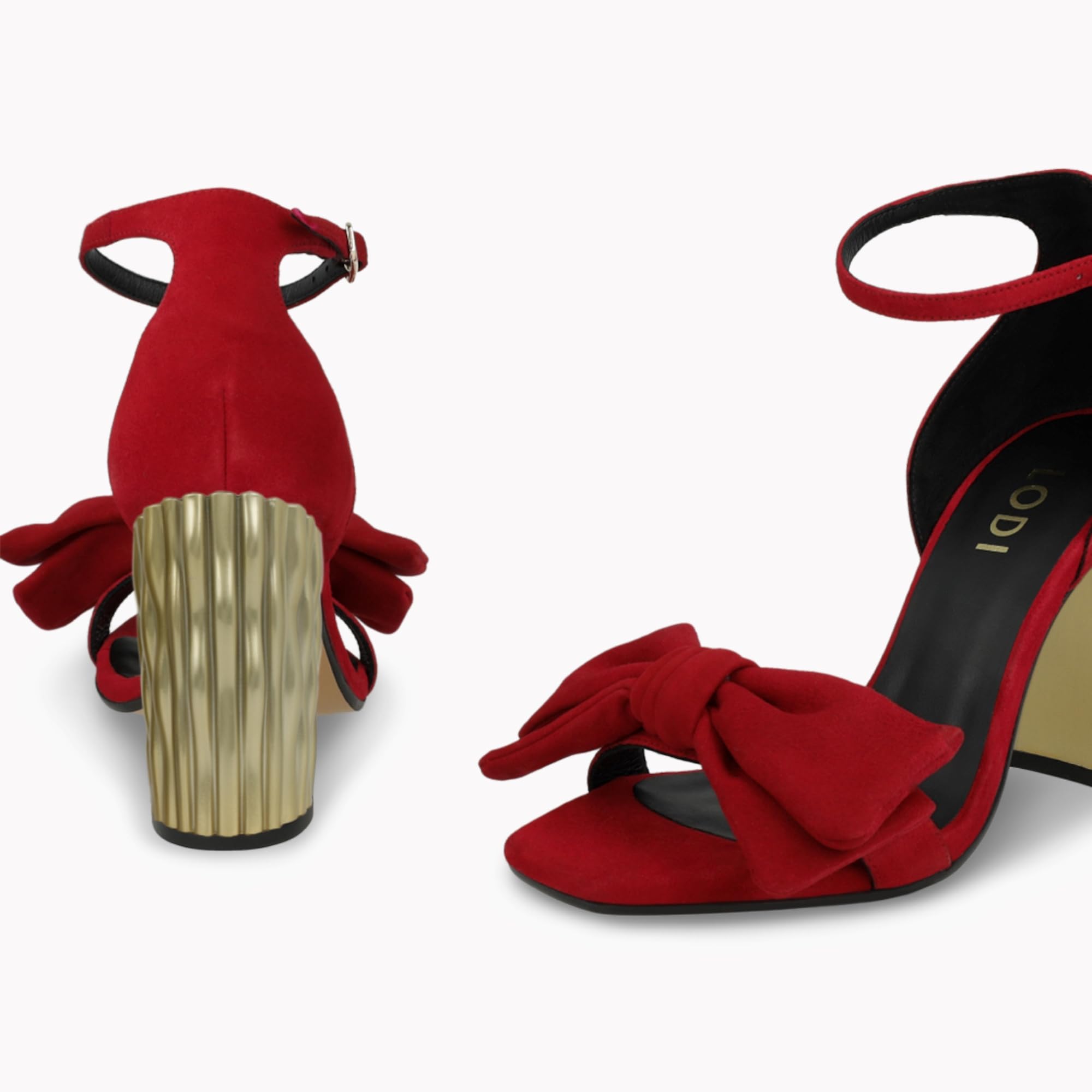 LODI WORTER sandales rouges cuir talon confort
