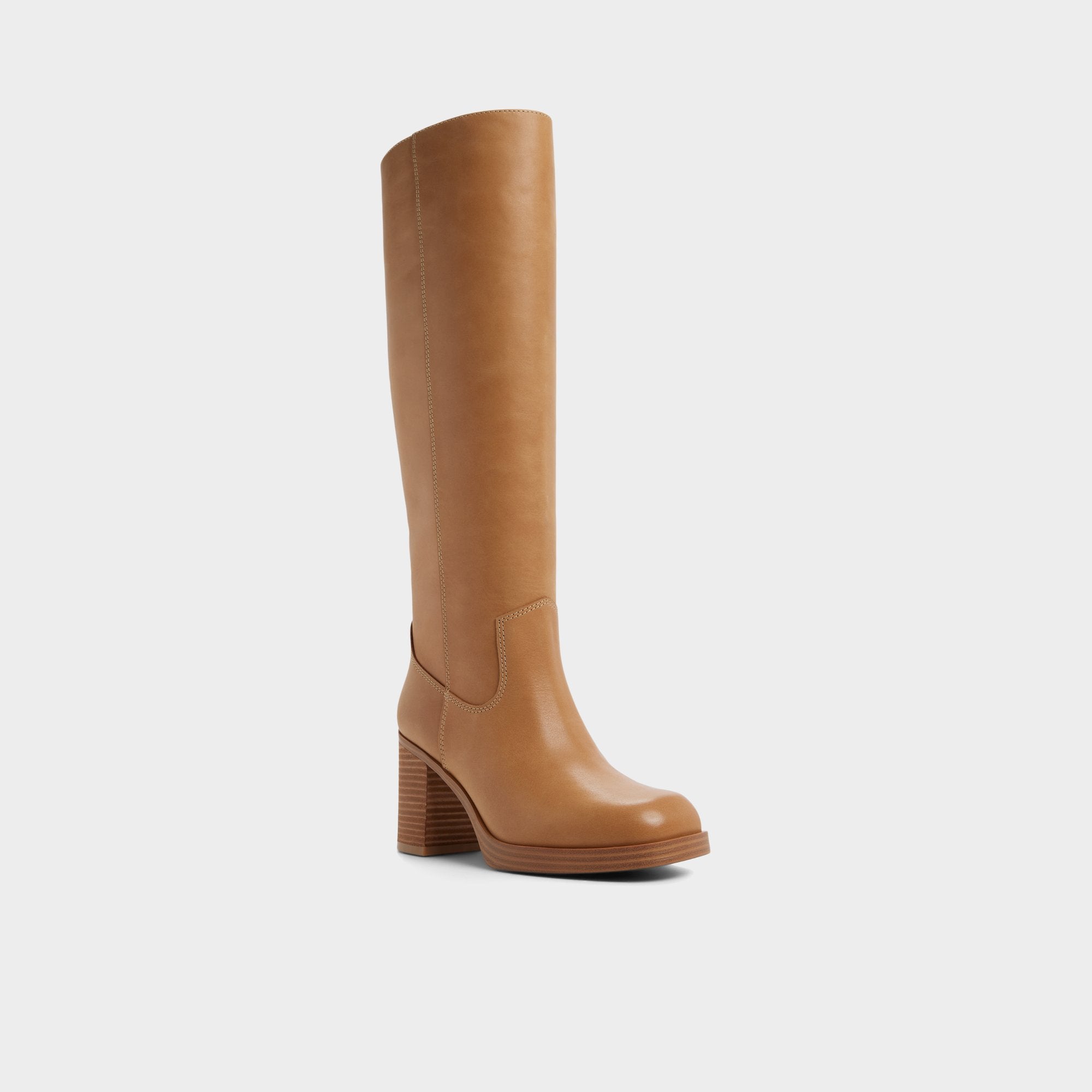 ALDO Juny botte haute marron plateforme cuir vieilli
